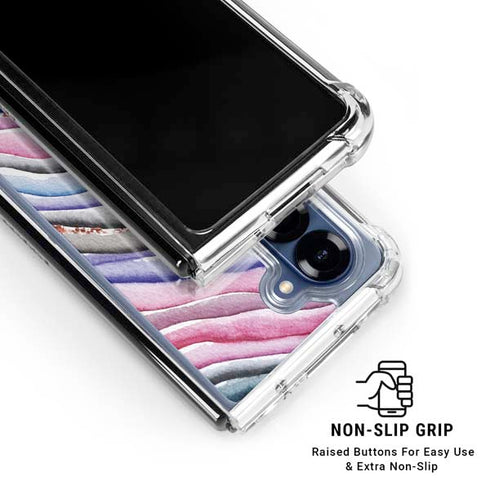 Violet Watercolor Geode Galaxy Z Fold7 Clear Case