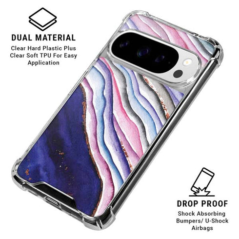 Violet Watercolor Geode Google Pixel 10 Pro XL Clear Case