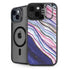 Violet Watercolor Geode iPhone 14 Plus Kickstand Case