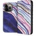 Violet Watercolor Geode iPhone 14 Pro Folio Case