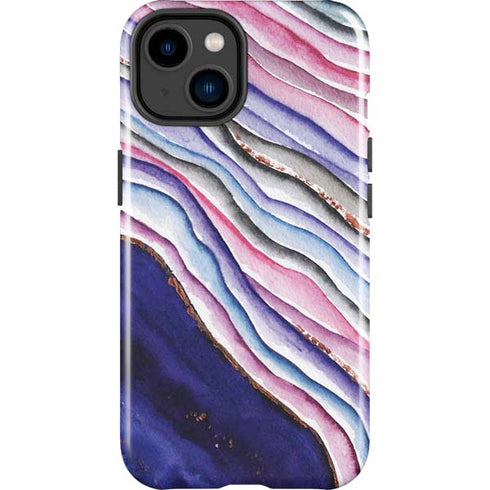 Violet Watercolor Geode iPhone 15 Impact Case