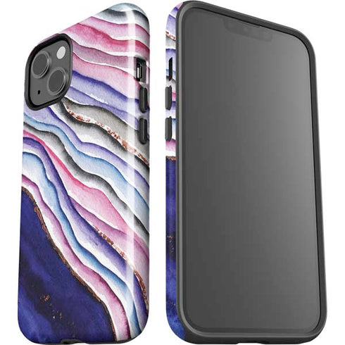 Violet Watercolor Geode iPhone 15 Impact Case