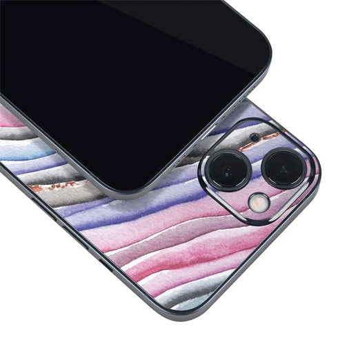 Violet Watercolor Geode iPhone 15 Skin