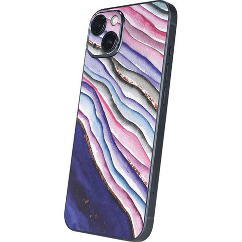 Violet Watercolor Geode iPhone 15 Skin