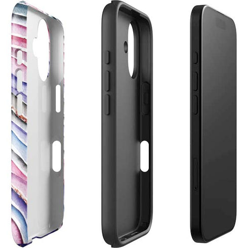 Violet Watercolor Geode iPhone 16 Impact Case