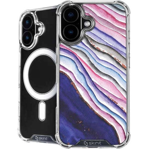 Violet Watercolor Geode iPhone 16 Plus MagSafe Case