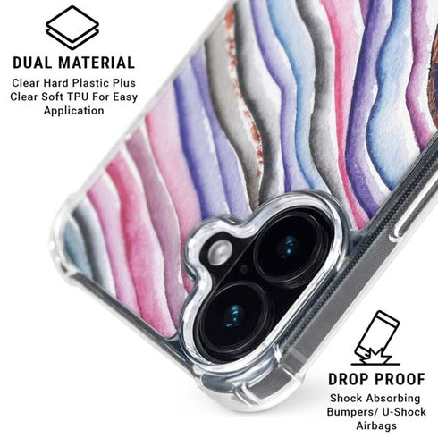 Violet Watercolor Geode iPhone 16 Plus MagSafe Case