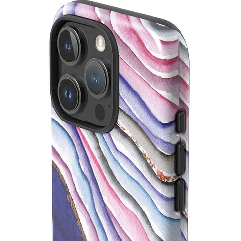 Violet Watercolor Geode iPhone 16 Pro Impact Case