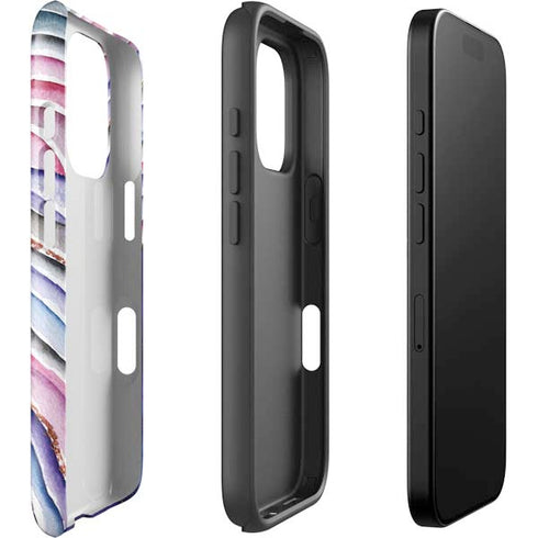 Violet Watercolor Geode iPhone 16 Pro Impact Case