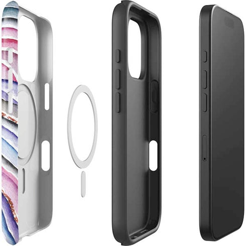 Violet Watercolor Geode iPhone 16 Pro Magsafe Impact Case