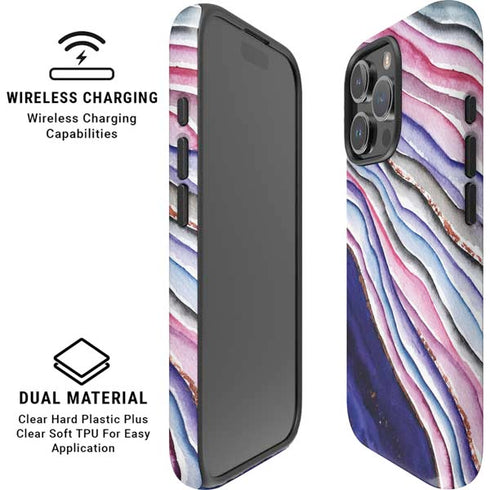 Violet Watercolor Geode iPhone 16 Pro Magsafe Impact Case