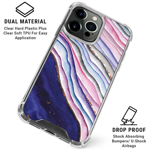 Violet Watercolor Geode iPhone 16 Pro Max Clear Case