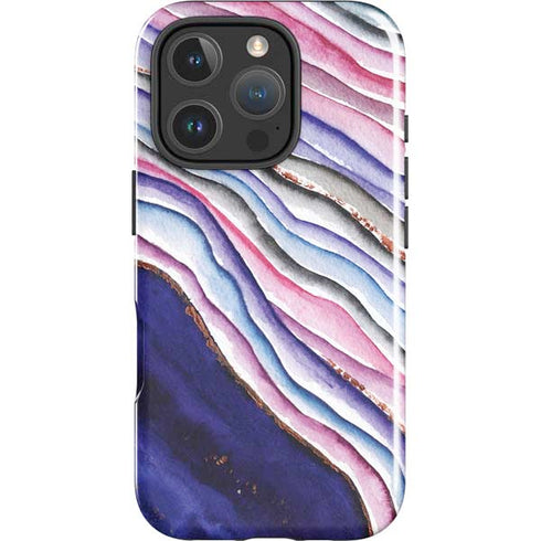 Violet Watercolor Geode iPhone 16 Pro Max Impact Case