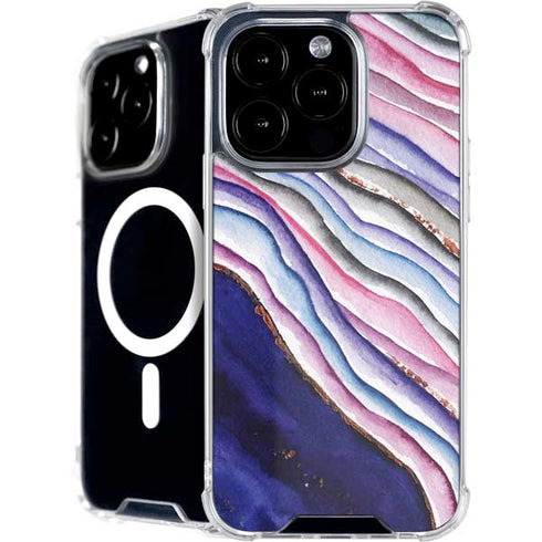 Violet Watercolor Geode iPhone 16 Pro Max MagSafe Case