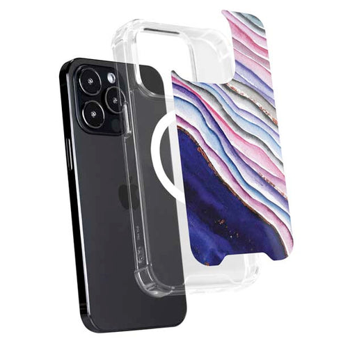 Violet Watercolor Geode iPhone 16 Pro Max MagSafe Case