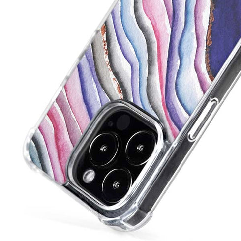 Violet Watercolor Geode iPhone 16 Pro Max MagSafe Case