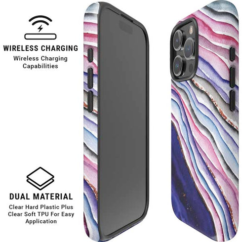 Violet Watercolor Geode iPhone 16 Pro Max Magsafe Impact Case