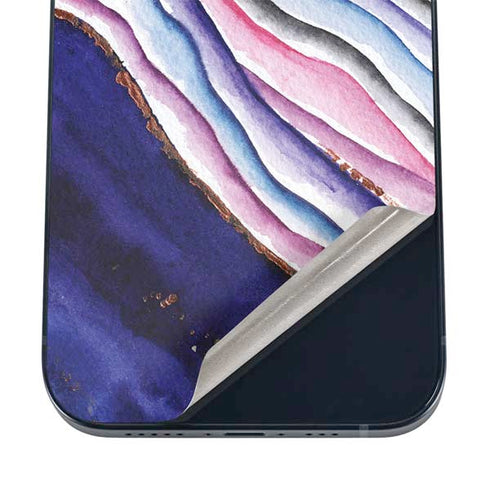 Violet Watercolor Geode iPhone 16 Skin