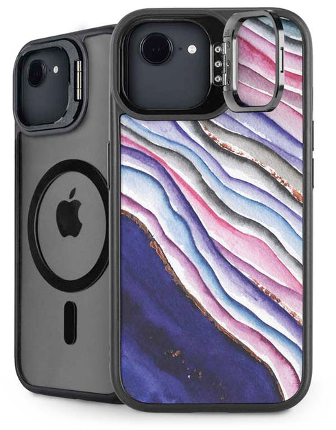 Violet Watercolor Geode iPhone 16e Kickstand Case