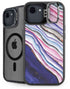 Violet Watercolor Geode iPhone 16e Kickstand Case