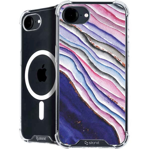 Violet Watercolor Geode iPhone 16e MagSafe Case