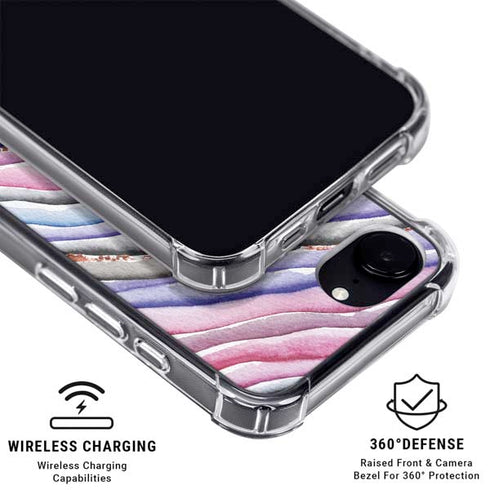 Violet Watercolor Geode iPhone 16e MagSafe Case