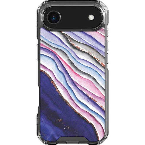 Violet Watercolor Geode iPhone 17 Air Clear Case