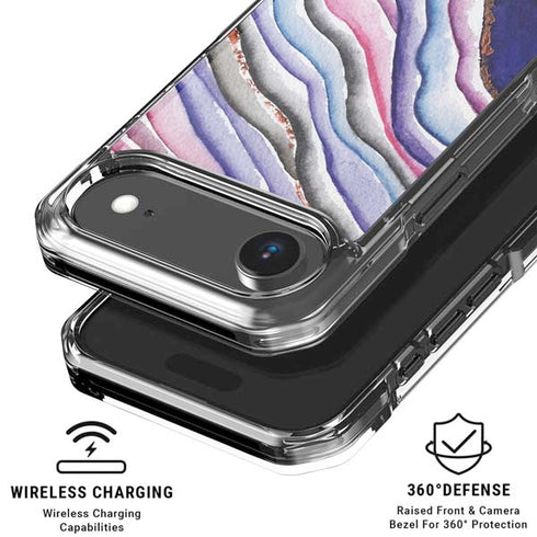 Violet Watercolor Geode iPhone 17 Air Clear Case
