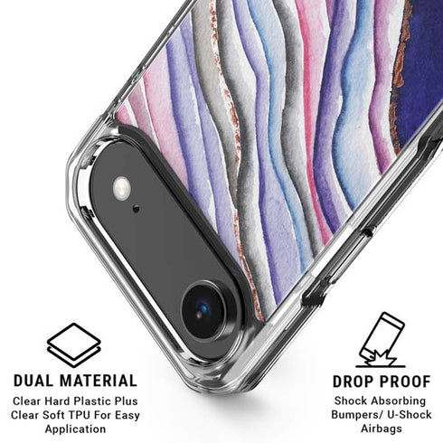 Violet Watercolor Geode iPhone 17 Air Clear Case