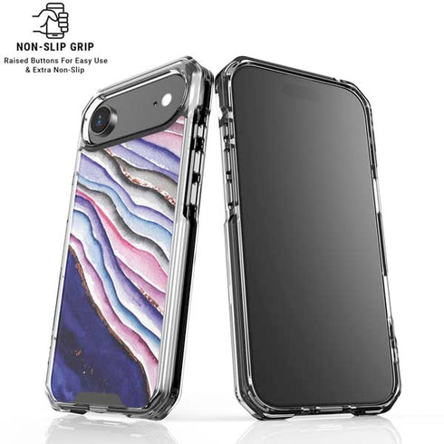Violet Watercolor Geode iPhone 17 Air Clear Case