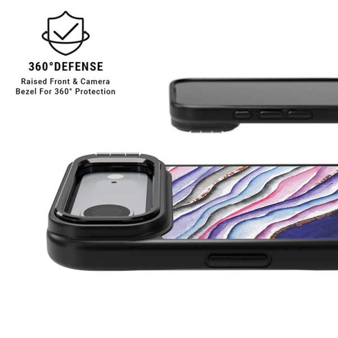 Violet Watercolor Geode iPhone 17 Air Kickstand Case