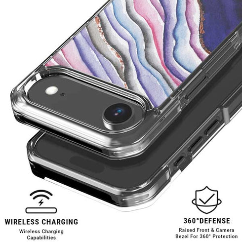 Violet Watercolor Geode iPhone 17 Air MagSafe Case