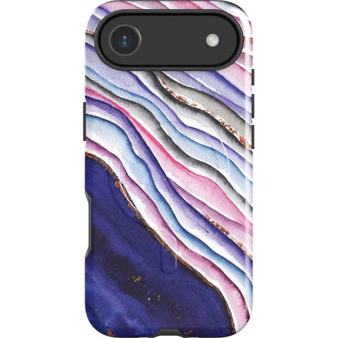 Violet Watercolor Geode iPhone 17 Air Magsafe Impact Case