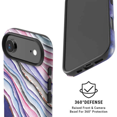 Violet Watercolor Geode iPhone 17 Air Magsafe Impact Case