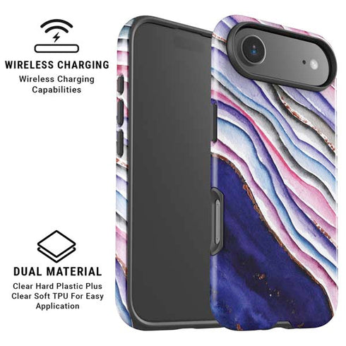 Violet Watercolor Geode iPhone 17 Air Magsafe Impact Case
