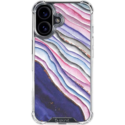 Violet Watercolor Geode iPhone 17 Clear Case