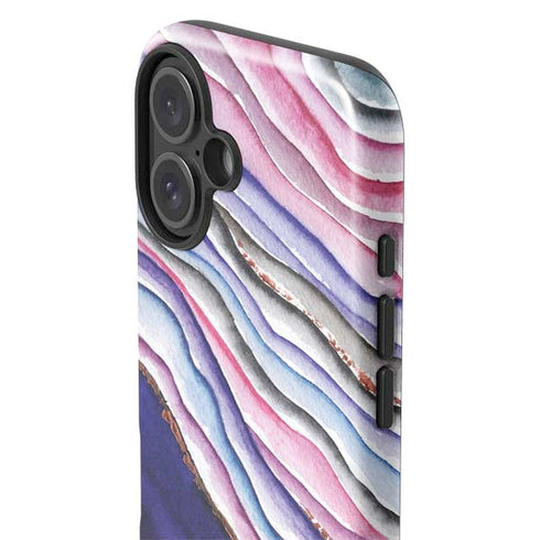 Violet Watercolor Geode iPhone 17 Impact Case