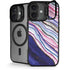 Violet Watercolor Geode iPhone 17 Kickstand Case