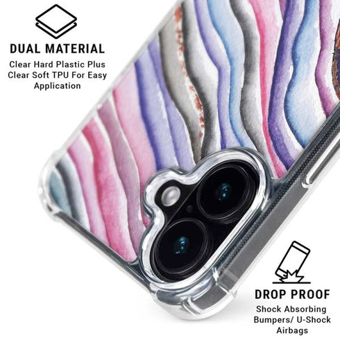 Violet Watercolor Geode iPhone 17 MagSafe Case