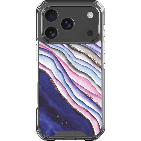 Violet Watercolor Geode iPhone 17 Pro Clear Case