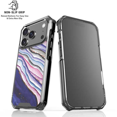 Violet Watercolor Geode iPhone 17 Pro Clear Case