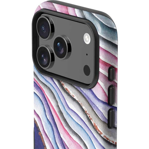 Violet Watercolor Geode iPhone 17 Pro Impact Case