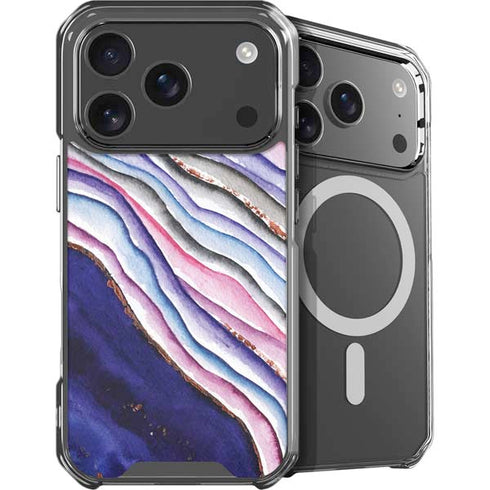 Violet Watercolor Geode iPhone 17 Pro MagSafe Case