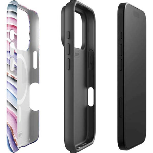Violet Watercolor Geode iPhone 17 Pro Magsafe Impact Case