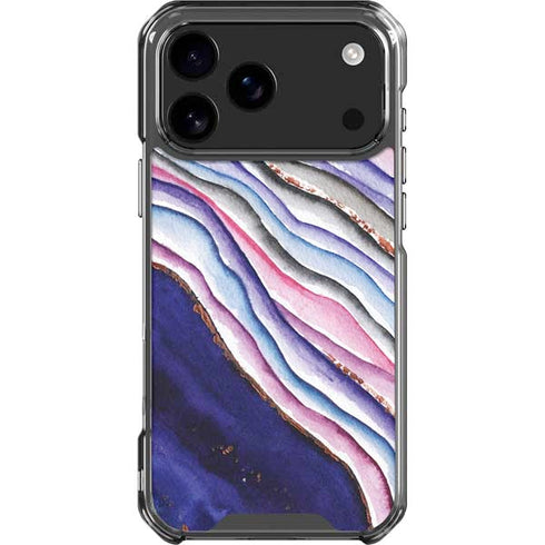Violet Watercolor Geode iPhone 17 Pro Max Clear Case