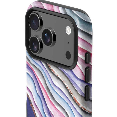 Violet Watercolor Geode iPhone 17 Pro Max Impact Case