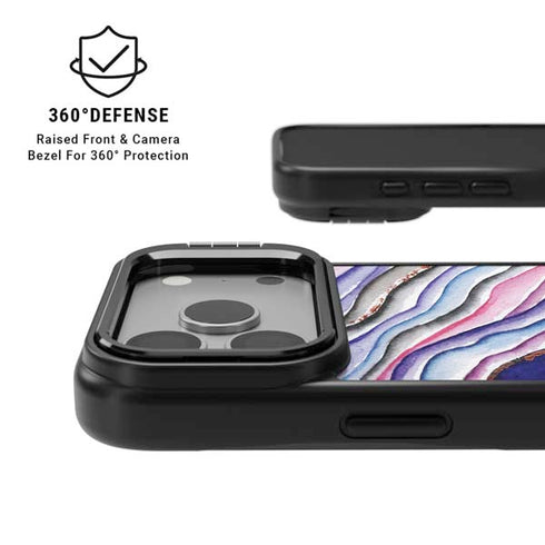 Violet Watercolor Geode iPhone 17 Pro Max Kickstand Case