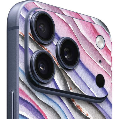 Violet Watercolor Geode iPhone 17 Pro Skin