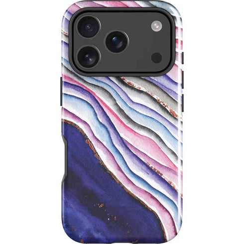 Violet Watercolor Geode iPhone 18 Pro Impact Case