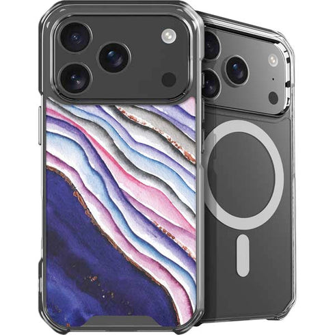 Violet Watercolor Geode iPhone 18 Pro MagSafe Case